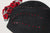 0402ODV Odette, velour finished felt, black with scarlet
