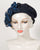 0408BEF Beret, wool felt, black with navy