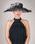 0541LXSP Lexie, sisal crown/sinamay brim, black with ivory