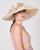 0728LXSP Lexie, lacey sisal crown/sinamay brim, tea