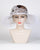 0744ELSP Elizabeth, sisal crown/sinamay brim, copper/white