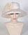 0746AYSP Audrey, sisal crown/sinamay brim, natural/white-silver