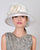 0746AYSP Audrey, sisal crown/sinamay brim, natural/white-silver