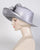 0757HZSP Hazel, sisal crown/sinamay brim, silver-grey/silver with black