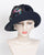 0867CWV Cloche, velour, black with multi