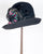 0867CWV Cloche, velour, black with multi