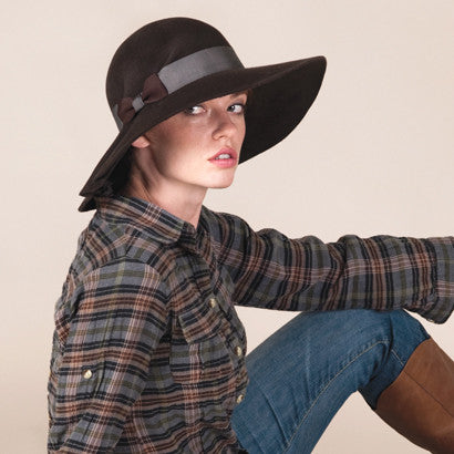 6306PFV Pleated Floppy, sable with slate