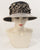 0945JESP Jamie, Parisisal crown/sinamay brim, black with black silver