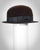 F0360 Bowler, sueded finish felt, dark brown w/ black, 1 3/8" brim, Headsize 22 1/4"