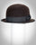 F0360 Bowler, sueded finish felt, dark brown w/ black, 1 3/8" brim, Headsize 22 1/4"