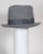 F0381 Tall fedora, 5 1/2" crown ht, grey tweed wool felt, 1 3/4" brim, Headsize 22"