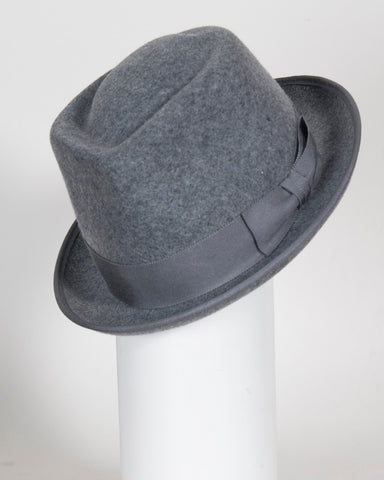 F0384 Wayne, wool tweed, grey , 1 3/4" brim, Headsize 21"